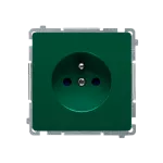 Simon Basic WMUW-00111x-Z021 Gniazdo wtyczkowe z uziemieniem (moduł), z przesłonami torów prądowych, 16A, 250V~, zaciski śrubowe; zielone