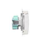 Simon Basic WMUW-50111x-1021 Gniazdo wtyczkowe z uziemieniem (moduł), z przesłonami torów prądowych, bryzgoszczelne IP44, 16A, 250V~, zaciski śrubowe; biały