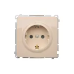Simon Basic WMUW-02111x-9011 Gniazdo wtyczkowe z uziemieniem Schuko (moduł) z przesłonami torów prądowych,16A, 250V~, zaciski śrubowe; beż