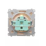 Simon Basic WMUW-02111x-9011 Gniazdo wtyczkowe z uziemieniem Schuko (moduł) z przesłonami torów prądowych,16A, 250V~, zaciski śrubowe; beż