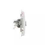 Simon Basic WMUK-0620xx-1011 Gniazdo komputerowe RJ45, kategoria 6, podwójne z przesłoną przeciwkurzową (moduł). Montaż na łapki lub wkręty; biały