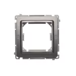 Simon Basic WMUZ-74x3xx-J012 Adapter (przejściówka) na osprzęt standardu 45 × 45 mm. Montaż do puszki na łapki i wkręty; stal inox