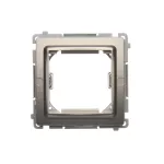 Simon Basic WMUZ-74x3xx-H012 Adapter (przejściówka) na osprzęt standardu 45 × 45 mm. Montaż do puszki na łapki i wkręty; satynowy