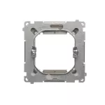 Simon Basic WMUZ-74x3xx-H012 Adapter (przejściówka) na osprzęt standardu 45 × 45 mm. Montaż do puszki na łapki i wkręty; satynowy