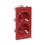 Simon Connect TSC-S1-6 Gniazdo podwójne CIMA schuko 2x230V~ 16A; czerwony
