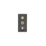Simon Connect TSC-K105B-14 Płytka K45/2 złącz 3x RCA (CINCH) 22,5x45mm + wkłady; zaciski śrubowe; czarny