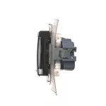 Simon 54 WMDW-521111-048 Gniazdo Schuko do wersji IP44 z przesłonami z uszczelką ramki (moduł) 16A, 250V~, zaciski śrubowe, klapka transparentna; antracyt
