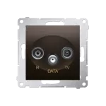 Simon 54 WMDA-06xxxx-046 Gniazdo R-TV-DATA (moduł); brąz mat