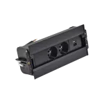 Simon 480 TS48-630E20B00-44 Spinner 2 gn. typ E + ładowarka USB typ A+C; złącze 10 cm przewód; czarny