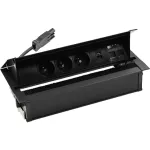 Simon 480 TS48-710E30BK0-44 Cover 3 gn. typ E + ładow. USB A+C i płytka dla 2 złączy RJ45 keystone; złącze w układzie Wieland; czarny