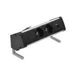 Simon 480 TS48-430E20B00-40 Biurkowy zestaw gniazd 2 gn. typ E + ładowarka USB typ A+C; złącze 10 cm przewód; aluminium-czarny