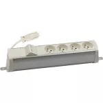 Simon 480 TS48-210E400K0-30 Listwa poszerzona 4 gn. typ E i płytka 2xRJ45 keystone; złącze w układzie Wieland; aluminium-biały