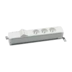 Simon 480 TS48-130E300K0-30 Listwa standardowa 3 gn. typ E i płytka 2xRJ45 keystone; złącze śrubowe; aluminium-biały