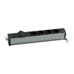 Simon 480 TS48-130E400K0-40 Listwa standardowa 4 gn. typ E i płytka 2xRJ45 keystone; złącze śrubowe; aluminium-czarny