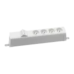 Simon 480 TS48-230E400K0-33 Listwa poszerzona 4 gn. typ E i płytka 2xRJ45 keystone; złącze śrubowe; biały