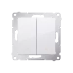 Simon 54 WMDL-Z10005-011 Łącznik dwubiegunowy podwójny (moduł) 16AX, 250V~, zaciski śrubowe; biały