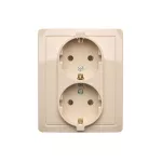 Simon Basic WMBW-12210x-9013 Gniazdo wtyczkowe z uziemieniem Schuko podwójne; beż