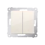 Simon 54 WMDL-Z10005-041 Łącznik dwubiegunowy podwójny (moduł) 16AX, 250V~, zaciski śrubowe; kremowy