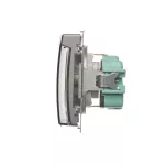 Simon Basic WMBW-53111x-J011 Gniazdo wtyczkowe Schuko do wersji IP44 z przesłonami (moduł) 16A, 250V~,zaciski śrubowe; stal inox. Klapka transparentna