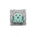 Simon Basic WMBW-53111x-4011 Gniazdo wtyczkowe Schuko do wersji IP44 z przesłonami (moduł) 16A, 250V~,zaciski śrubowe; srebrny mat. Klapka transparentna