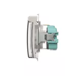 Simon Basic WMBW-73111x-1011 Gniazdo wtyczkowe Schuko do wersji IP44 (moduł) 16A, 250V~, zaciski śrubowe; biały. Klapka transparentna