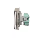 Simon Basic WMBW-73111x-H011 Gniazdo wtyczkowe Schuko do wersji IP44 (moduł) 16A, 250V~, zaciski śrubowe; satynowy. Klapka transparentna