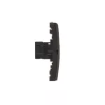 Simon Basic WMUK-0520F2-Y011 Gniazdo komputerowe RJ45 podwójne kategoria 5e (moduł). Montaż gniazda na wkręty do puszki; czarny