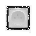 Simon 55 WMDW-50123x-111A Gniazdo wtyczkowe do wersji IP44 z uszczelką (moduł) 16 A, 250 V~, szybkozłącza. Klapka transparentna; Biały mat