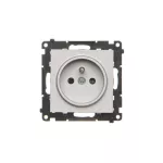 Simon 55 WMDW-0011S2-143 Gniazdo wtyczkowe pojedyncze z uziemieniem i przesłonami (moduł) 16 A, 250 V~, szybkozłącza; Aluminium mat