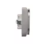 Simon Basic WMBW-12211x-J013 Gniazdo wtyczkowe z uziemieniem Schuko podwójne, z przesłonami torów prądowych; stal inox
