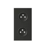 Simon 100 W100-10020220x-238 Panel 2-krotny: 2 gniazda zasilające; czarny mat