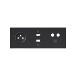 Simon 100 W100-10020317x-238 Panel 3-krotny: 1 gniazdo + 1 HDMI + 1 USB + 1 TV + 1 RJ45; czarny mat