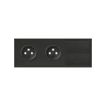 Simon 100 W100-10020322x-238 Panel 3-krotny: 2 gniazda + 2 klawisze; czarny mat