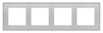 Simon 55 WMDZ-TRD4.149-143 Ramka 4-krotna DUO; Aluminium, podstawa czarna