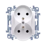 Simon 10 WC-GZ2Mxxx-01-11xx Gniazdo wtyczkowe z uziemieniem podwójne (moduł) 16A, 250V~, zaciski śrubowe; biały