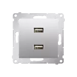 Simon 54 WMDZ-C2USBx-043 Ładowarka 2 x USB (moduł), 2.1 A, 5V DC, 230V; srebrny mat