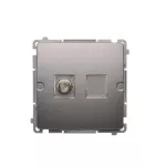 Simon Basic WMUA-05xxxx-J011 Gniazdo antenowe typu "F" pojedyncze (moduł); stal inox