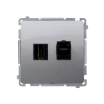 Simon Basic WMUH-01xxx1-4011 Gniazdo HDMI + RJ45 kat.6. (moduł); srebrny mat