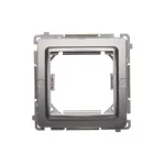 Simon Basic WMUZ-74x3xx-4012 Adapter (przejściówka) na osprzęt standardu 45 × 45 mm. Montaż do puszki na łapki i wkręty; srebrny mat