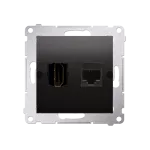 Simon 54 WMDH-01xxx1-048 Gniazdo HDMI + RJ45 kat.6. (moduł); antracyt