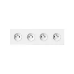 Simon 100 W100-10020405x-230 Panel 4-krotny: 4 gniazda zasilające; biały mat