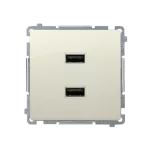 Simon Basic WB-MC2USBx-01-12Bx Ładowarka 2 x USB (moduł), 2.1 A, 5V DC, 230V; beż