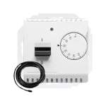 Simon Basic WMUR-011xxx-1011 Regulator temperatury z czujnikiem zewnętrznym, 16A, 230V~. Montaż gniazda na wkręty do puszki; biały