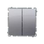 Simon Basic WMUL-0613xx-J011 Łącznik schodowy podwójny z podświetleniem LED bez piktogramu (moduł) 10AX, 250V~, zaciski śrubowe; stal inox