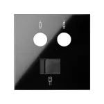 Simon 100 W100-10000072x-138 Pokrywa gniazda antenowego R/TV-SAT + komputerowe RJ45 kat.6; czarny