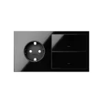 Simon 100 W100-10020204x-138 Panel 2-krotny: gniazdo Schuko + 2 klawisze; czarny