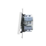 Simon 55 WMDL-TW7-2L-111 Łącznik krzyżowy podwójny z podświetleniem (moduł) 10 AX, 250 V~, szybkozłącza; Biały mat