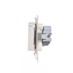 Simon 55 WMDW-321102-111 Gniazdo Schuko do wersji IP44 z przesłonami z uszczelką ramki (moduł) 16 A, 250 V~, szybkozłącza. Klapka w kolorze pokrywy; Biały mat