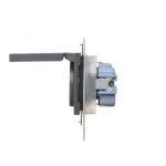 Simon 55 WMDW-321102-116 Gniazdo Schuko do wersji IP44 z przesłonami z uszczelką ramki (moduł) 16 A, 250 V~, szybkozłącza. Klapka w kolorze pokrywy; Grafitowy mat