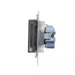 Simon 55 WMDW-321102-116A Gniazdo Schuko do wersji IP44 z przesłonami z uszczelką ramki (moduł) 16 A, 250 V~, szybkozłącza. Klapka transparentna; Grafitowy mat